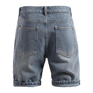 Pantalones Cortos Bermuda de Mezclilla Lavada de Cintura Alta para Hombre, Estilo Casual con Botones, de Algodón y Lona, Color Sólido, Transpirables - Product Image 6
