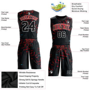 Ensemble uniforme de basket-ball professionnel pour joueurs athlétiques, maillot sans manches et short assorti avec impression personnalisée du nom et du numéro - Product Image 2