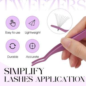 Pince à épiler de précision en acier inoxydable durable de 10 mm, pointe incurvée, outil de maquillage pour salon de beauté et sourcils - Product Image 6