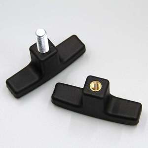 Poignée moderne en forme de T de qualité supérieure, bouton noir en nylon, outil à aile ronde en plastique pour commode, armoire, tiroir, meuble - Product Image 6