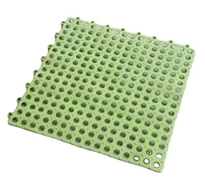Dalles de sol emboîtables avec trous de drainage, tapis de douche antidérapants en PVC souple, tapis modulaires emboîtables pour drainage, piscine, patio - Product Image 1