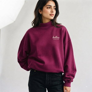 Sudadera Casual de Invierno para Mujer, Cuello Alto, Ligera, de Algodón y Felpa, Secado Rápido, Resistente al Viento, Marca Hellas Fashion - Product Image 1