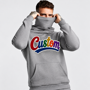 Sweat à capuche zippé personnalisé pour homme, épais, avec cagoule intégrée en molleton de coton vierge style sergé multicolore, fabriqué aux États-Unis - Product Image 2