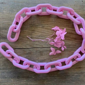 Grande chaîne de maillons en résine, style vintage, mélange de couleurs, toutes couleurs disponibles, maillons ronds et épais en résine acrylique, art mural - Product Image 1