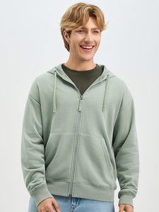 Sudadera con capucha y cremallera bidireccional de peso medio, tejido French Terry de 10.6 oz. Sudadera con Capucha y Cremallera de Mezcla de Algodón para Hombre, Mujer, Unisex - Product Image 4