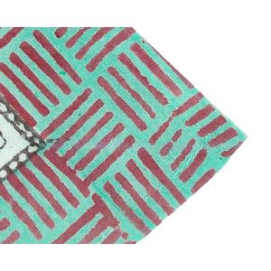 Ensemble de serviettes imprimées en blocs d'arbre traditionnels verts faits à la main 6 ensembles de serviettes décoratives de table de mariage royal indien - Product Image 6