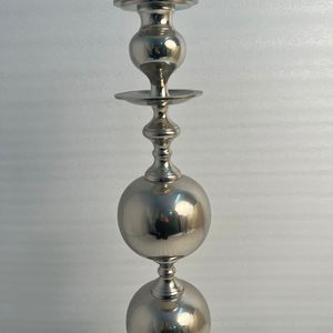 Decorative Solid Brass Candle Stand With Nickle Finish For Home Interior Styling And Wedding Centerpiece Decoration - Product Image 3