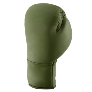 Gants de boxe d'entraînement en cuir PU vert olive personnalisables avec logo 2026, à doigts complets et fermeture auto-agrippante pour poignet, pour adultes, qualité supérieure - Product Image 1