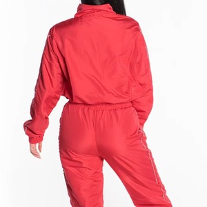 Conjunto Deportivo para Mujer, Color Rojo, Nailon y Poliéster, Cortavientos de Verano con Media Cremallera, Transpirable, Cómodo, Estilo Urbano - Product Image 2