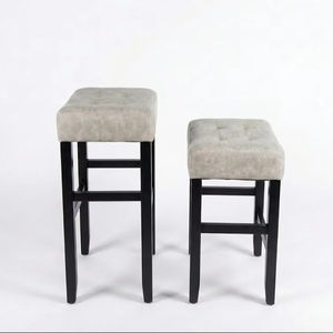 Ensemble de 2 tabourets de bar et de comptoir en cuir PU, ensemble de tabourets capitonnés en cuir PU, ensemble de tabourets rembourrés en PU avec structure en bois massif, hauteur bar et comptoir - Product Image 1