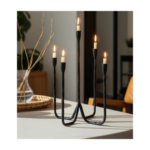 <b>Hammered</b> Metal Candle <b>Holder</b> Set – Decorative Iron candle Stand for Home Decor <b>Hammered</b> Taper <b>holder</b> Candle Pillar Brass Candle - Product Image 6