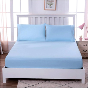 Hot Trend Plain Dyed 100% Cotton Flat <b>Sheet</b> 400TC Breathable Bedding for Home Adults All-Season Solid Style - Product Image 5