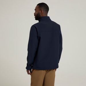 Veste polaire homme bleu marine thermosoudée, col montant, fermeture éclair, coupe-vent, décontractée, pour l'automne, coupe régulière, en polyester - Product Image 3