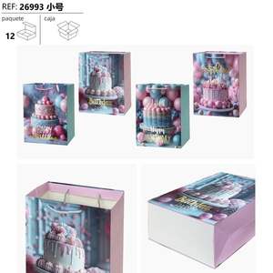 Lot de 12 boîtes cadeaux en papier pour les cadeaux de fête d'anniversaire, respectueuses de l'environnement, impression 4 couleurs, CAJA DE REGALO - Product Image 3