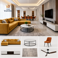 Ensemble de meubles de salon Vantel, canapé et table basse de luxe pour l'hôtellerie et les propriétés en location