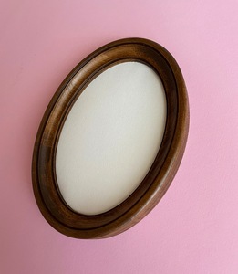 Brown Oval <b>frame</b> wooden oval <b>frame</b> <b>frame</b> on the <b>wall</b> - Product Image 4