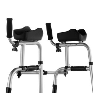 รถช่วยเดินแบบพับได้ 2-in-1 น้ำหนักเบา ทำจากอลูมิเนียม พร้อมที่วางแขนถอดออกได้ ล้อขนาด 5 นิ้ว แบบตัน ปรับความสูงได้ - Product Image 2