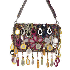 Ethnic <b>Suede</b> <b>Tassel</b> Beading Clutch Purse for Bridal Women Wedding Party Use Indian Handmade Eco-Friendly Fashion - Product Image 1