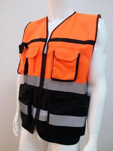 Gilet de sécurité haute visibilité couleur personnalisée avec poche pour travaux routiers nocturnes, logo personnalisé - Product Image 3