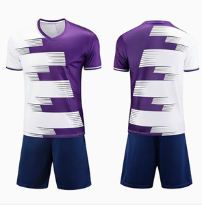 Men's Soccer Jersey Set White Navy Blue Sublimated Short Sleeve Moisture Wicking <b>Athletic</b> Fit All Seasons - Product Image 6
