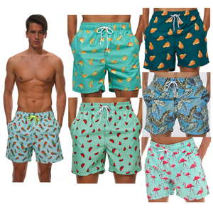 Shorts personnalisés pour hommes, décontractés, à taille élastique, en toile, pour le sport, la plage, le surf, la natation, boxers, grandes tailles, respirants - Product Image 1