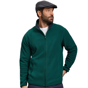 Veste en polaire sherpa bleu ardoise pour homme — Polaire sherpa avec fermeture éclair intégrale et respirante pour un confort quotidien. Fournisseur ODM. - Product Image 3
