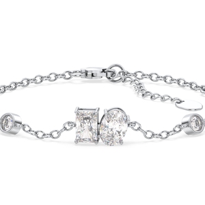 REYES Fine Jewelry Classic 925 Sterling <b>Silver</b> GRA Certified Moissanite Link Chain <b>Bracelets</b> Wedding Gift Jewellery for Women - Product Image 3