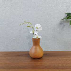 Miniature Round Wooden Bud Vase Handcrafted <b>Solid</b> <b>Wood</b> Flower Pot Decorative Pear Shape Tiny Vase for Shelf <b>Desk</b> Zen Home Decor - Product Image 5
