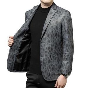 2025สูทผู้ชายหนังวัวระดับไฮเอนด์สำหรับฤดูใบไม้ผลิและฤดูใบไม้ร่วงชุดสูทธุรกิจลำลอง - Product Image 4