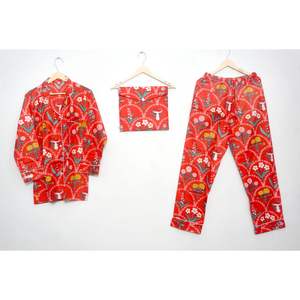 Conjunto de pijama floral para mujer, ropa de dormir de algodón, pantalones de pijama para mujer, camisa de manga larga, conjunto de pijama a juego - Product Image 1
