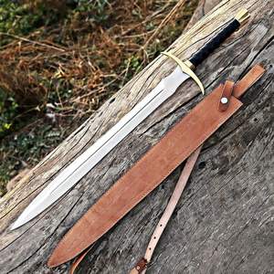 ดาบไวกิ้งทำมือคุณภาพสูงขายดี พร้อมปลอกดาบไม้แกะสลัก สไตล์นอร์สยุคกลาง สำหรับนักรบกลางแจ้ง พร้อมปลอกดาบ - Product Image 6