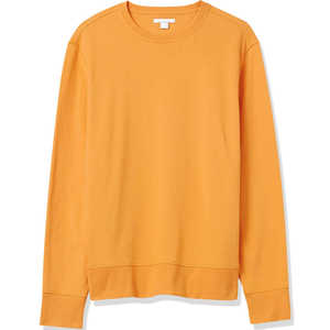 Pull en tricot à col rond unisexe orange, coupe régulière, manches longues, vêtements décontractés pour l'automne - Product Image 1
