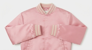 <b>Pink</b> Woolen Polyester Filled Satin <b>Waterproof</b> Knitted Varsity <b>Jacket</b> Men Stand Collar Button Front Bomber Style Outerwear Winter - Product Image 5