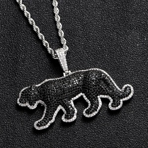 Colgante Pantera Negra de Plata 925 con Baño de Rodio y Moissanita, Collar de Lujo con Temática Animal, Estilo Hip Hop Rapper Bling - Product Image 6