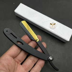 StainlessSteel <b>Single</b> <b>Blade</b> Barber <b>Razor</b> Professional Folding Straight Shaving <b>Razor</b> with Replaceable <b>Blade</b> Durable Metal Handle - Product Image 6