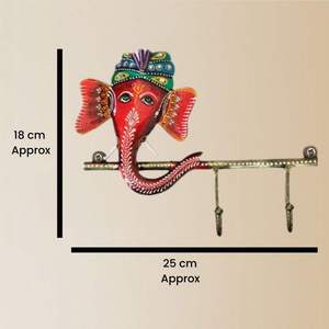 Crochet mural décoratif artisanal Divin Seigneur Ganesh – Organisateur mural élégant en fer à 2 crochets pour la décoration intérieure - Product Image 6