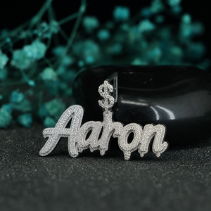 <b>Custom</b> <b>Name</b> Pendant <b>Necklace</b> 925 Sterling Silver Diamond Look Iced Out Personalized Hip Hop Pendant Luxury Jewelry Wholesale - Product Image 4