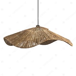 Abat-jour suspendu en jute ondulé, lampe en corde tressée à la main, abat-jour de plafond, décoration intérieure bohème, éclairage - Product Image 4