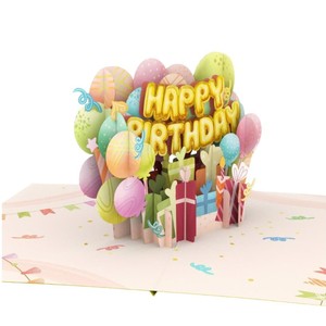 3D Pop Up Card Birthday Greeting Card With <b>Balloons</b> 3D Greeting Cards Paper Craft Celebration Theme Handmade Greeting Cards - Product Image 3