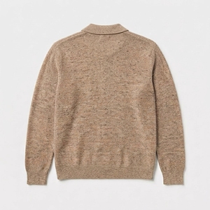 Pull col roulé de luxe pour homme, couleur unie, tricot épais à demi-zip, coupe ample, sweat-shirt d'hiver pour homme - Product Image 3
