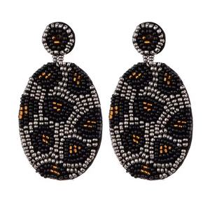 Pendientes de Perlas de Vidrio Hechas a Mano, Ovalados, Grises, Negros y Rosas, Unisex, Clásicos y Modernos, para Maestras y Bodas - Product Image 2