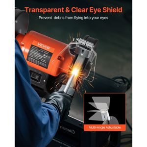 Amoladora de Banco de Alta Velocidad de 8 Pulgadas y Una Sola Velocidad con Motor de Inducción de 3450 RPM, 350 W, 3.0 A, Amoladoras de Mesa de Grano 36/60 - Product Image 4