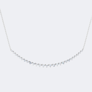 Collar con Colgante Curvo de Diamante Cultivado en Laboratorio de 3.00 CTW, Corte Brillante, Certificado IGI, Oro de 10K, para Regalo de Boda o Compromiso - Product Image 2