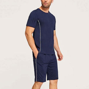 Conjunto de Verano para Hombre, Talla Grande, Informal, Transpirable, con Estampado, Camiseta de Manga Corta, Pantalones Cortos Deportivos, 100% Algodón, Ligero - Product Image 1