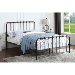 Letto matrimoniale in metallo con finitura bronzo scuro, moderno, concetto 'letto in una scatola' (1 pezzo) - Product Image 1