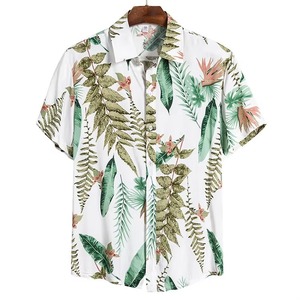 Wholesale Tropical Hawaiian <b>Shirt</b> Men Beach <b>Shirt</b> Short Sleeve <b>Button</b> Up Casual Summer Wear Custom OEM Manufacturer - Product Image 2