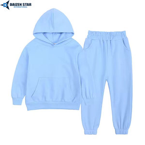 Girls Pink Hooded Tracksuit Full Sleeve Casual Sweatshirt Pants Set Solid Color Breathable Cotton Autumn Wear - Product Image 2