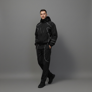 Chándal con Capucha para Hombre, 100% Algodón, Invierno, Logotipo Personalizado Serigrafiado, Ribete Negro Sólido, Ropa Urbana Transpirable, Talla Grande 2 - Product Image 6