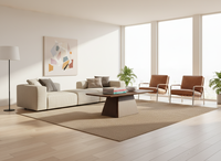 Table basse pliable moderne et écologique en bois d'hévéa massif et placage de chêne MDF pour salon, mobilier de maison, vente en gros