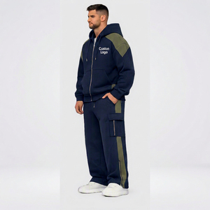 Custom Manufacturer 500 Gsm Heavyweight Oversized Tracksuit Set Custom Logo Boxy Fit Fleece <b>Zip</b> up Hoodie Baggy <b>Joggers</b> - Product Image 3